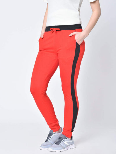 Hapuka Hapuka Women Orange &  BlackSolid Slim Fit Joggers Hapuka Track Pant & Joggers-Women